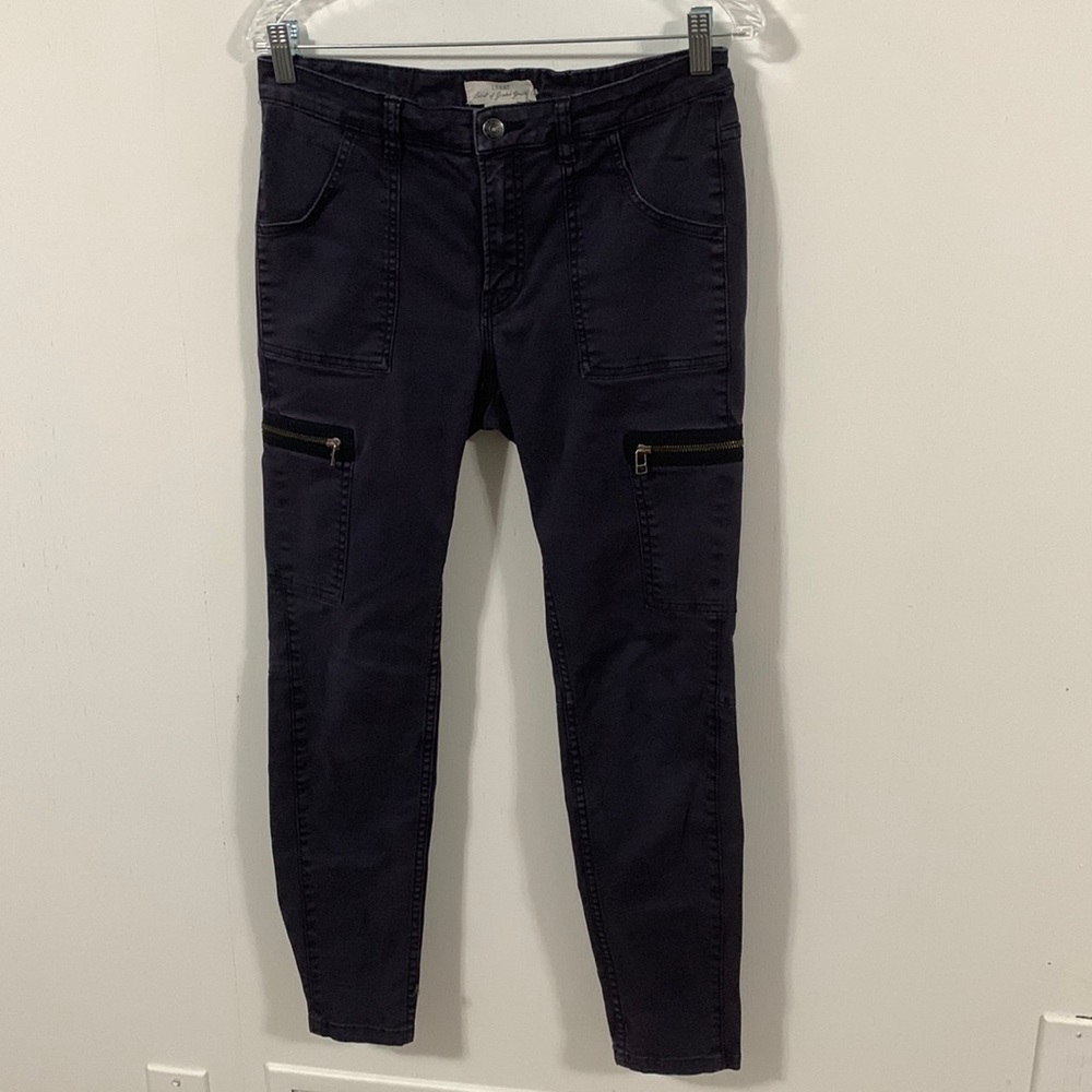 LOGG by H&M dark blue dark Cargo Pants Sz 10, dark grayish purple 2 zip pockets